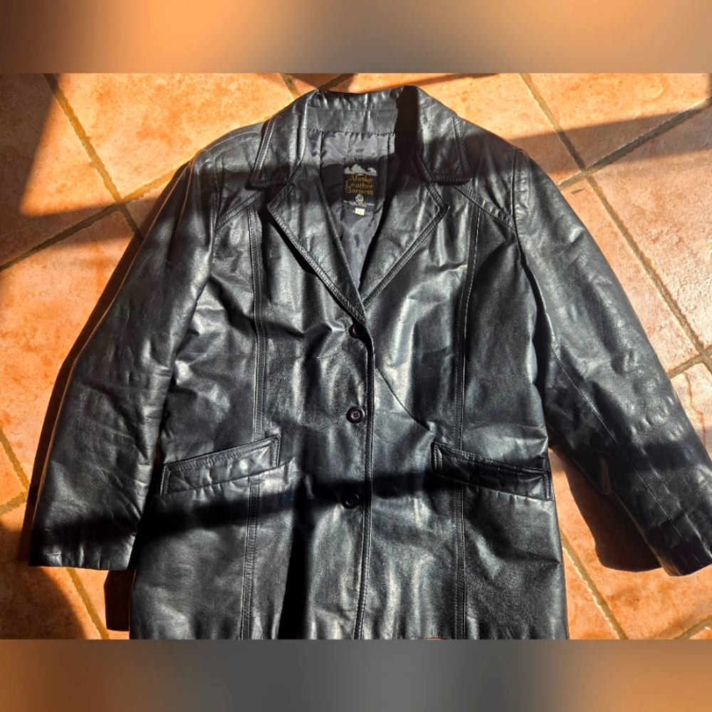Plus-size Vintage Leather Jacket, Brand Alaska Leather Garment, Made In Canada
